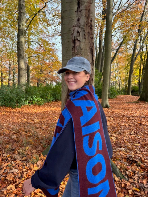 The Essentials Shawl - Blue/Bordeaux